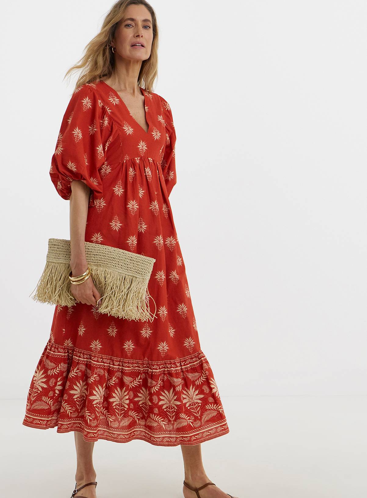 JD WILLIAMS Border Print Batwing Smock Dress 20 - Image 3
